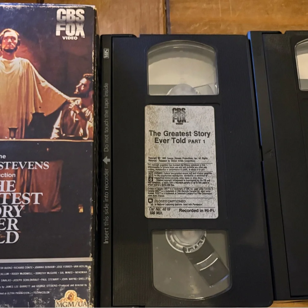 CBS Fox VHS Tape - The Greatest Story Ever Told Part 1